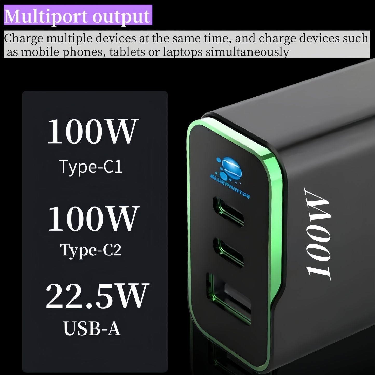 100W GaN fast charging head